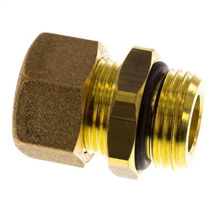 G 1/2'' Male x 14mm Brass Straight Compression Fitting with NBR Seal 89 Bar DIN EN 1254-2