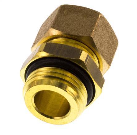 G 1/2'' Male x 14mm Brass Straight Compression Fitting with NBR Seal 89 Bar DIN EN 1254-2