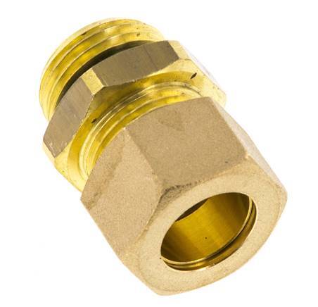G 1/2'' Male x 15mm Brass Straight Compression Fitting with NBR Seal 82 Bar DIN EN 1254-2
