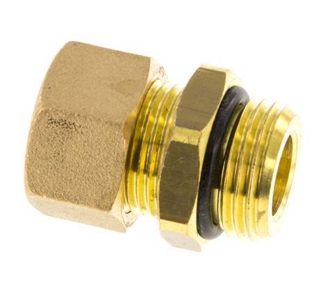 G 1/2'' Male x 15mm Brass Straight Compression Fitting with NBR Seal 82 Bar DIN EN 1254-2