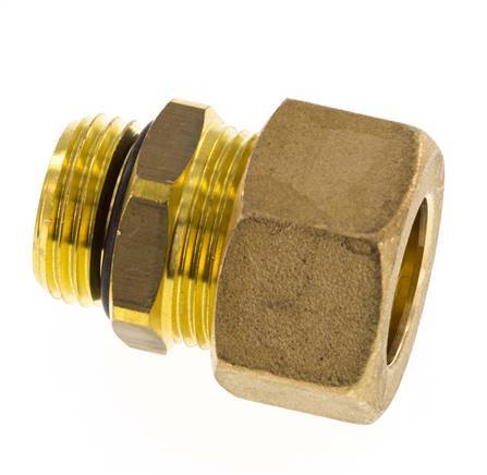 G 1/2'' Male x 18mm Brass Straight Compression Fitting with NBR Seal 67 Bar DIN EN 1254-2