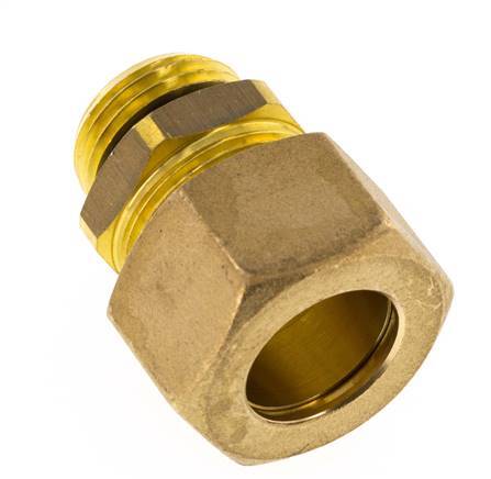 G 1/2'' Male x 18mm Brass Straight Compression Fitting with NBR Seal 67 Bar DIN EN 1254-2