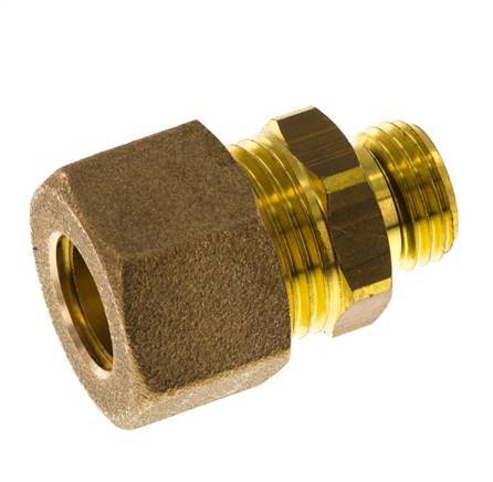 G 1/4'' Male x 12mm Brass Straight Compression Fitting with NBR Seal 75 Bar DIN EN 1254-2