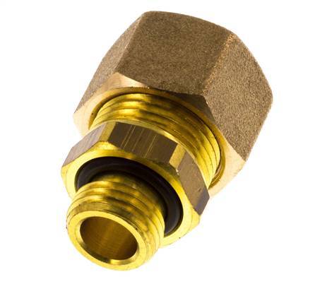 G 1/4'' Male x 12mm Brass Straight Compression Fitting with NBR Seal 75 Bar DIN EN 1254-2