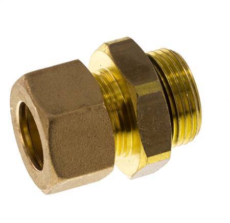 G 3/4'' Male x 18mm Brass Straight Compression Fitting with NBR Seal 67 Bar DIN EN 1254-2