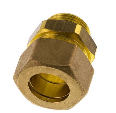 G 3/4'' Male x 22mm Brass Straight Compression Fitting with NBR Seal 54 Bar DIN EN 1254-2