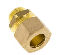 G 3/8'' Male x 14mm Brass Straight Compression Fitting with NBR Seal 89 Bar DIN EN 1254-2
