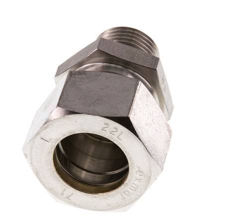 G 1/2'' Male x 22L Stainless steel Straight Compression Fitting 160 Bar DIN 2353