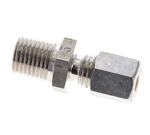 1/4'' NPT Male x 6L Stainless steel Straight Compression Fitting 315 Bar DIN 2353