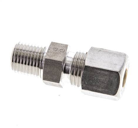 1/4'' NPT Male x 8S Stainless steel Straight Compression Fitting 630 Bar DIN 2353