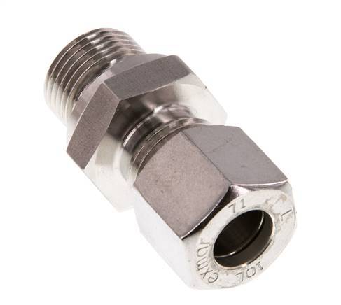 G 3/8'' Male x 10L Stainless steel Straight Compression Fitting 315 Bar DIN 2353