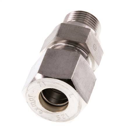 G 3/8'' Male x 12S Stainless steel Straight Compression Fitting 630 Bar DIN 2353