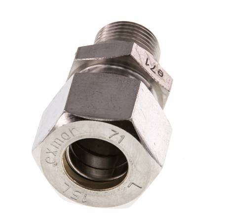 G 3/8'' Male x 15L Stainless steel Straight Compression Fitting 315 Bar DIN 2353