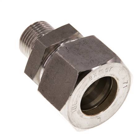 G 3/8'' Male x 18L Stainless steel Straight Compression Fitting 315 Bar DIN 2353
