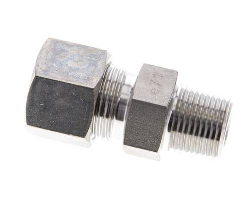 3/8'' NPT Male x 12S Stainless steel Straight Compression Fitting 630 Bar DIN 2353