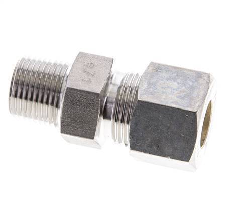 3/8'' NPT Male x 12S Stainless steel Straight Compression Fitting 630 Bar DIN 2353
