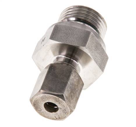 G 1/2'' Male x 6S Stainless steel Straight Compression Fitting with FKM Seal 630 Bar DIN 2353