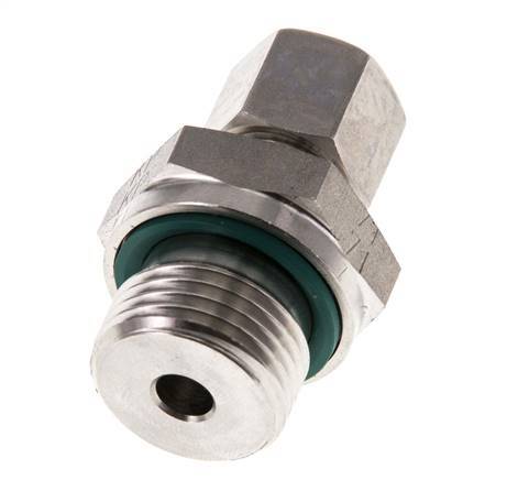 G 1/2'' Male x 8L Stainless steel Straight Compression Fitting with FKM Seal 315 Bar DIN 2353