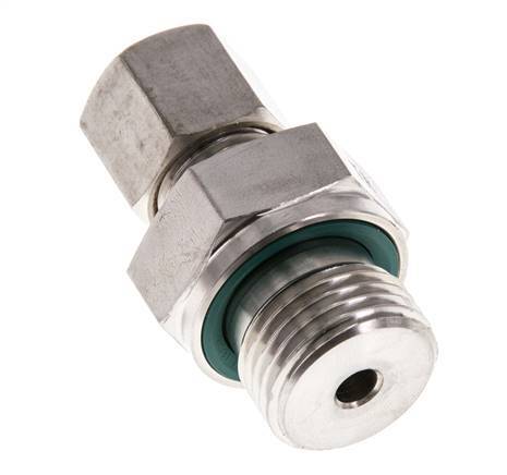 G 1/2'' Male x 8S Stainless steel Straight Compression Fitting with FKM Seal 630 Bar DIN 2353