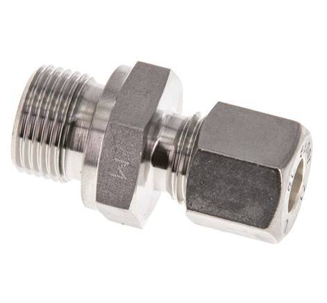 G 1/2'' Male x 18L Stainless steel Straight Compression Fitting with FKM Seal 315 Bar DIN 2353