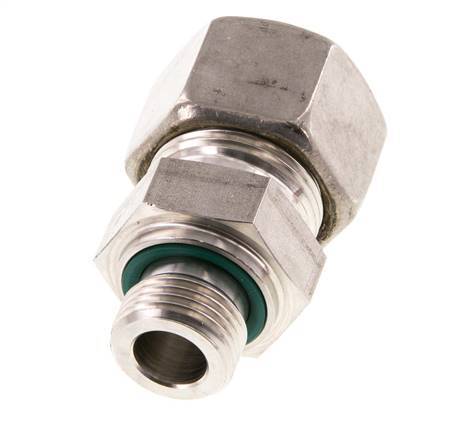 G 1/2'' Male x 20S Stainless steel Straight Compression Fitting with FKM Seal 400 Bar DIN 2353