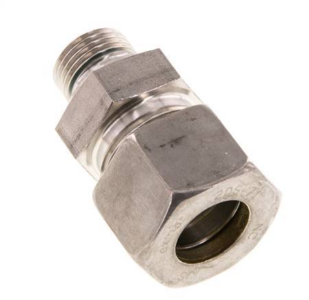 G 1/2'' Male x 20S Stainless steel Straight Compression Fitting with FKM Seal 400 Bar DIN 2353