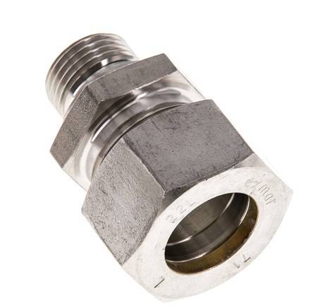 G 1/2'' Male x 22L Stainless steel Straight Compression Fitting with FKM Seal 160 Bar DIN 2353