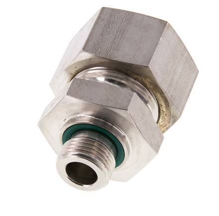 G 1/2'' Male x 25S Stainless steel Straight Compression Fitting with FKM Seal 400 Bar DIN 2353