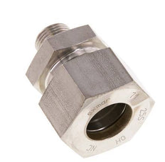 G 1/2'' Male x 25S Stainless steel Straight Compression Fitting with FKM Seal 400 Bar DIN 2353