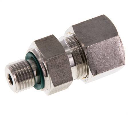 G 1/4'' Male x 12S Stainless steel Straight Compression Fitting with FKM Seal 630 Bar DIN 2353