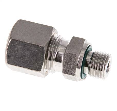 G 1/8'' Male x 8L Stainless steel Straight Compression Fitting with FKM Seal 315 Bar DIN 2353