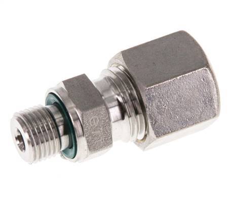 G 1/8'' Male x 8L Stainless steel Straight Compression Fitting with FKM Seal 315 Bar DIN 2353