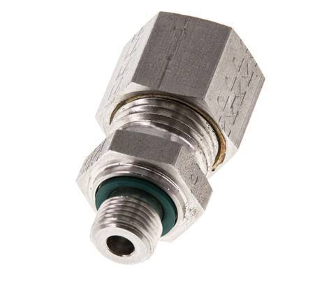 G 1/8'' Male x 10L Stainless steel Straight Compression Fitting with FKM Seal 315 Bar DIN 2353