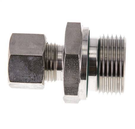 G 3/4'' Male x 12L Stainless steel Straight Compression Fitting with FKM Seal 315 Bar DIN 2353