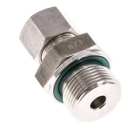 G 3/4'' Male x 12S Stainless steel Straight Compression Fitting with FKM Seal 630 Bar DIN 2353