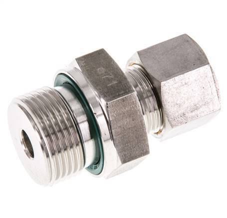 G 3/4'' Male x 12S Stainless steel Straight Compression Fitting with FKM Seal 630 Bar DIN 2353