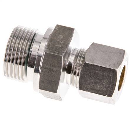 G 3/4'' Male x 12S Stainless steel Straight Compression Fitting with FKM Seal 630 Bar DIN 2353