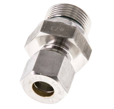G 3/4'' Male x 12S Stainless steel Straight Compression Fitting with FKM Seal 630 Bar DIN 2353