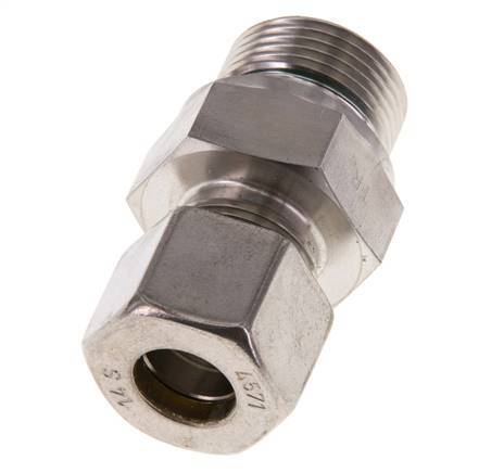 G 3/4'' Male x 14S Stainless steel Straight Compression Fitting with FKM Seal 630 Bar DIN 2353