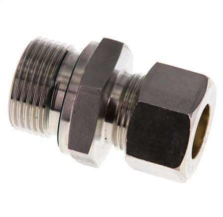 G 3/4'' Male x 15L Stainless steel Straight Compression Fitting with FKM Seal 315 Bar DIN 2353