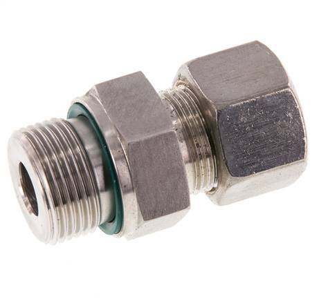 G 3/4'' Male x 16S Stainless steel Straight Compression Fitting with FKM Seal 400 Bar DIN 2353