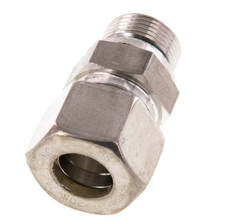 G 3/4'' Male x 20S Stainless steel Straight Compression Fitting with FKM Seal 400 Bar DIN 2353
