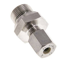 G 3/8'' Male x 6L Stainless steel Straight Compression Fitting with FKM Seal 315 Bar DIN 2353