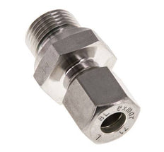 G 3/8'' Male x 8L Stainless steel Straight Compression Fitting with FKM Seal 315 Bar DIN 2353