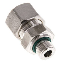 G 3/8'' Male x 16S Stainless steel Straight Compression Fitting with FKM Seal 400 Bar DIN 2353