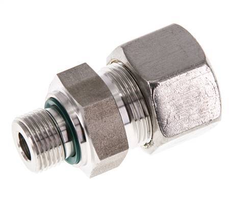 G 3/8'' Male x 16S Stainless steel Straight Compression Fitting with FKM Seal 400 Bar DIN 2353