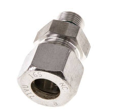 G 3/8'' Male x 16S Stainless steel Straight Compression Fitting with FKM Seal 400 Bar DIN 2353