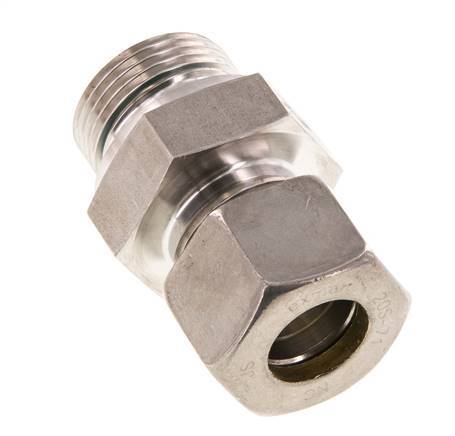 G 1'' Male x 20S Stainless steel Straight Compression Fitting with FKM Seal 400 Bar DIN 2353