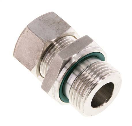 G 1'' Male x 22L Stainless steel Straight Compression Fitting with FKM Seal 160 Bar DIN 2353