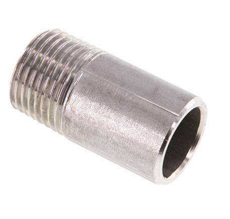 R 1/2'' Male x 21.3mm Stainless steel Pipe Nipple with Welding End 20 Bar DIN 2982 - 40mm